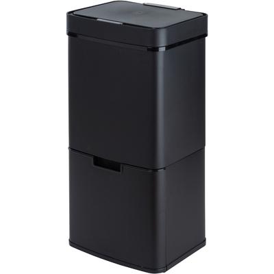 Klarstein Royal Trash Matte Black Sensor-Mülleimer 72 Liter Edelstahl Matt-Schwarz