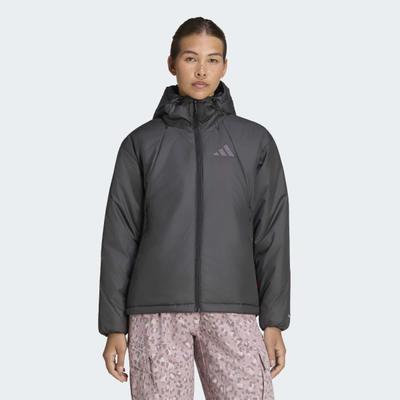 Outdoorjacke ADIDAS TERREX "MULTI PRIMALOFT, KAPUZE, ISOLIEREND", Damen, Gr. XXL, grau (schwarz), Obermaterial: 100% Polyester, Jacken Outdoorjacke, für Erwachsene, mit Reißverschluss, aus Polyester