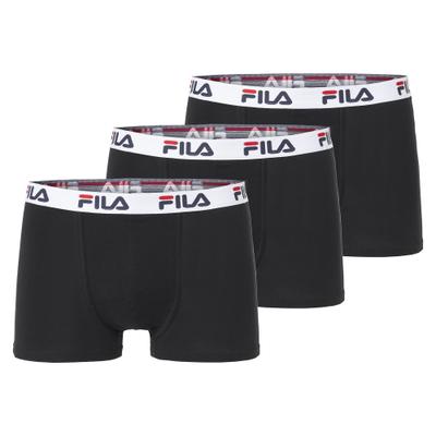 Boxer FILA "MAN BOXER SHORTS", Herren, Gr. L, Single Jersey, schwarz, Single Jersey, Obermaterial: 95% Baumwolle, 5% Elasthan, bedruckt, unifarben mit Farbeinsatz, körpernah, Unterhosen, mit elastischem Logobund
