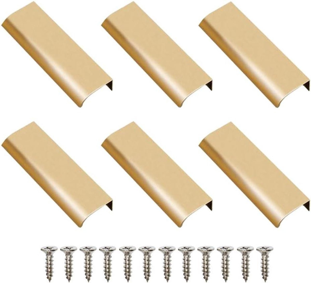 Gouden verborgen kastgrepen van aluminiumlegering voor keukens en meubels, 12 x 4 cm