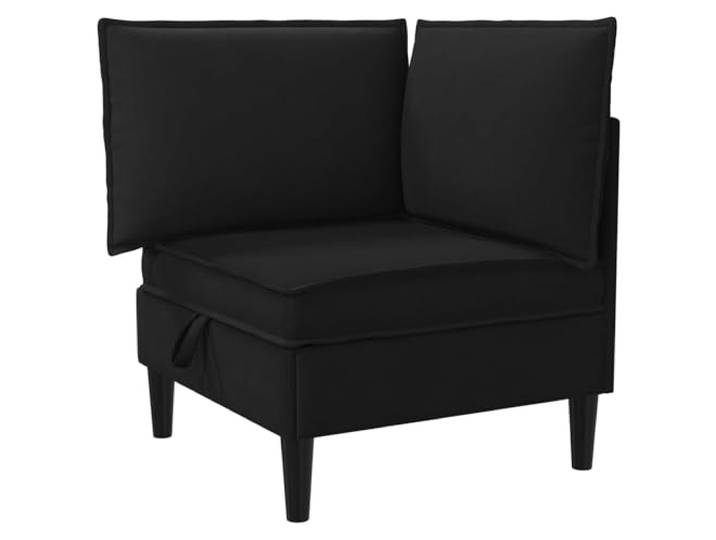 Makastle EckSofa Couch mit Stauraum Schwarz Samt
