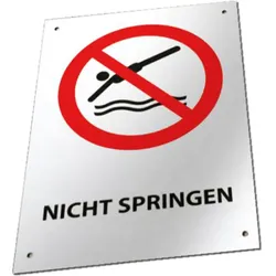 Warnschild "Nicht Springen" nach europäischer Norm DIN EN 16713,Warnschild "Nicht Springen"