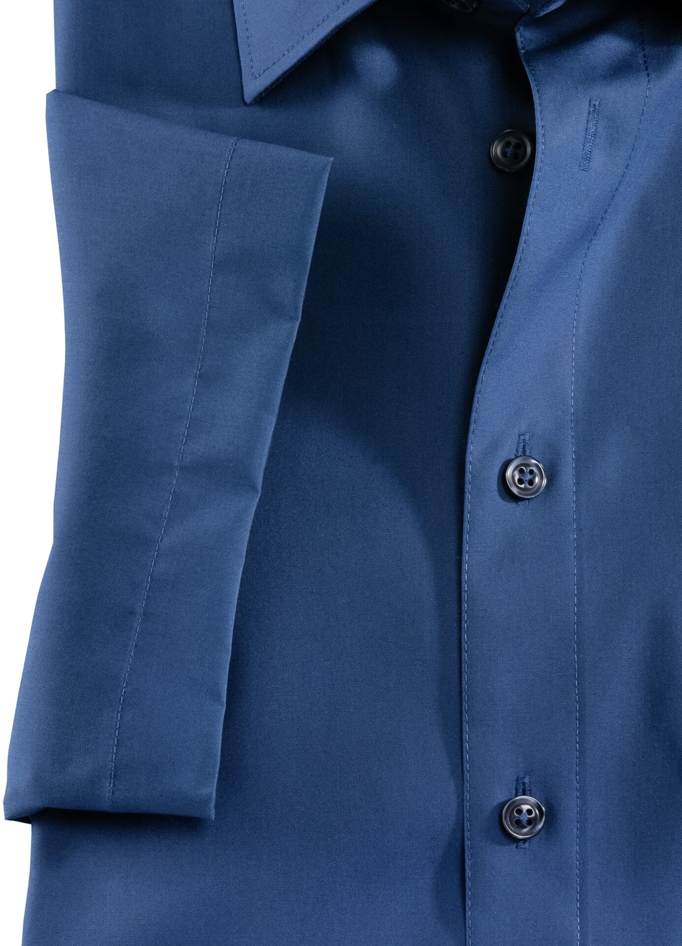 Walbusch Extraglatt-Hemd Kent-Kragen, Comfort Fit, Farbe Blau, 44, reine, bügelfreie Baumwolle Kent-Kragen Herren