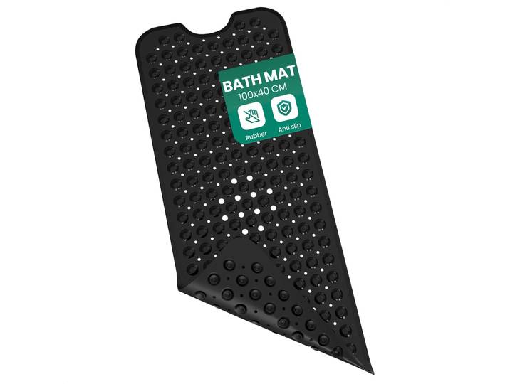 Avalo Douchemat Antislip - 100x40 cm - Badmat Antislip voor in Bad met Zuignappen - Antislipmat - Zwart