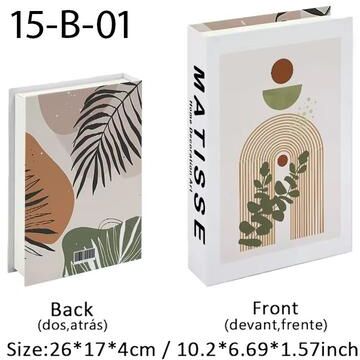 Inspired Finds Ukiyo e Lucky Cat Decorative Book Box Hidden Storage Organizer earth toned Botanical Illustrations (white Background).