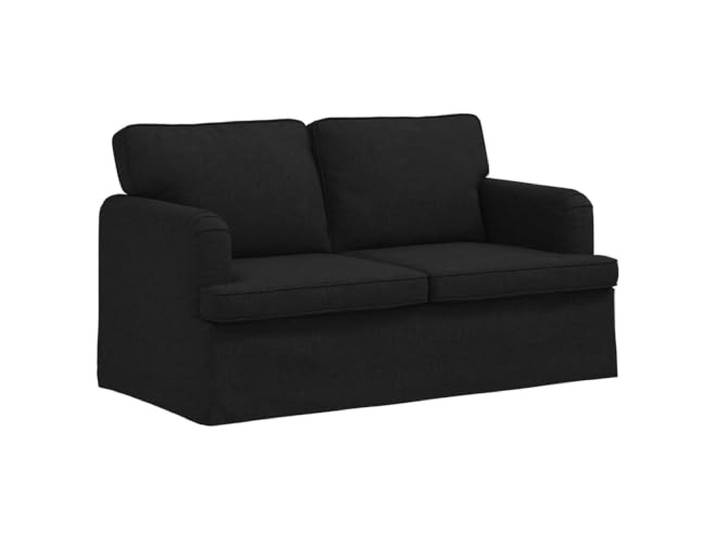 Todiikf Modulares 2-Sitzer Sofa Schwarz 144x80x85 cm Polstercouch Ergonomische Couch mit stabilem Metallgestell und Holz-Armlehnen. Anpassbare Sitzmöbel für Wohnzimmer sowie Schlafzimmer.