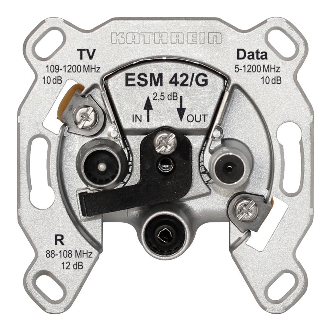 Kathrein BK-Modem-Steckdose 3fach Durchgangsd.selektiv ESM 42/G (21110055)