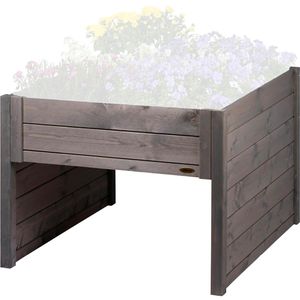 dobar Mähroboter-Garage 56187e, grau, aus Holz, universal, mit Pflanzkasten, 73 x 56 x 79 cm