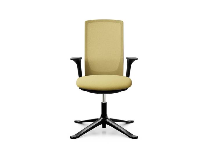 Konferenzstuhl HAG Futu Mesh Communication 1102-S mit 2D Armlehnen, Gelb, Neu - Ergonomisch & Höhenverstellbar
