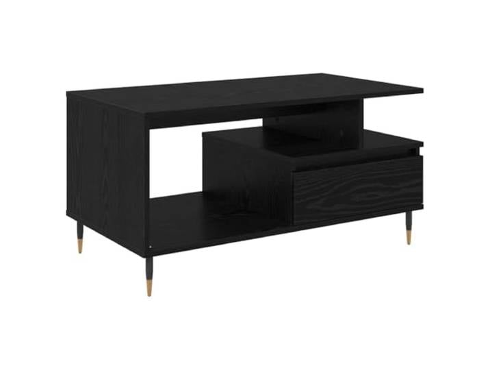 HKLGBVCR Moderner Couchtisch, Schwarz, 90 x 49 x 45 cm, Verbundholz