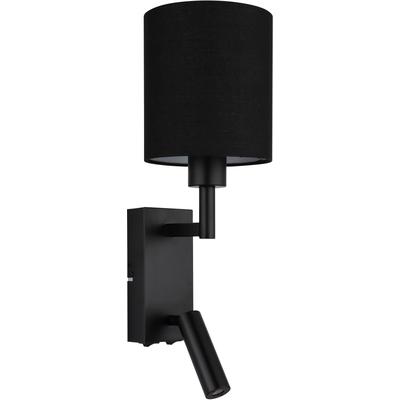 GLOBO LIGHTING Wandleuchte "ZAMORA", schwarz matt, 1, H: 45,5cm, 1 Stk., Leuchten, Bewegliche Wandleuchte mit Textilschirm und LED, Wandleuchte