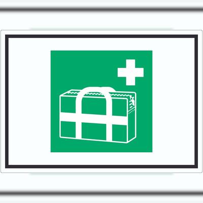 HB-Druck Medizinischer Notfallkoffer Symbol Aufkleber A7 (74x105mm)