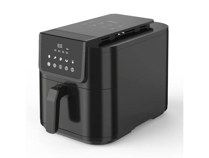 ARDES - ARFRYA05L Luftfritteuse Fritteuse INFINITY 8L - Luftfritteuse Slim XL Extra tief aus Metall Kapazität 8 Liter - AirFryer mit Digitaldisplay Touch und Timer 60', Schwarz