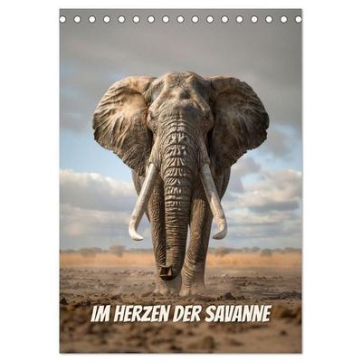 Im Herzen der Savanne (Tischkalender 2027 DIN A5 hoch), CALVENDO Monatskalender
