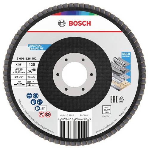 Bosch Accessories 2608626152 Fächerschleifscheibe Durchmesser 125mm Körnung (num)=120
