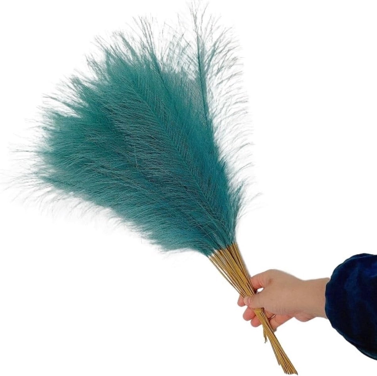 Set van 10 stuks blauw gedroogd pampasgras voor decoratie in huis