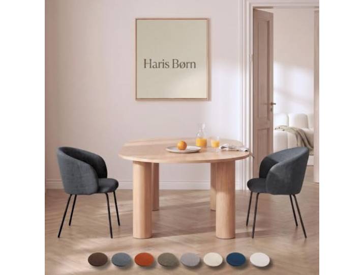 Haris Børn® NØR Esszimmerstühle (2er Set) Grau - Bequeme Polster Esszimmerstühle mit Armlehne - Premium Esstisch Stühle & Wohnzimmer Stühle - Moderne Esszimmerstühle 30 Tage testen
