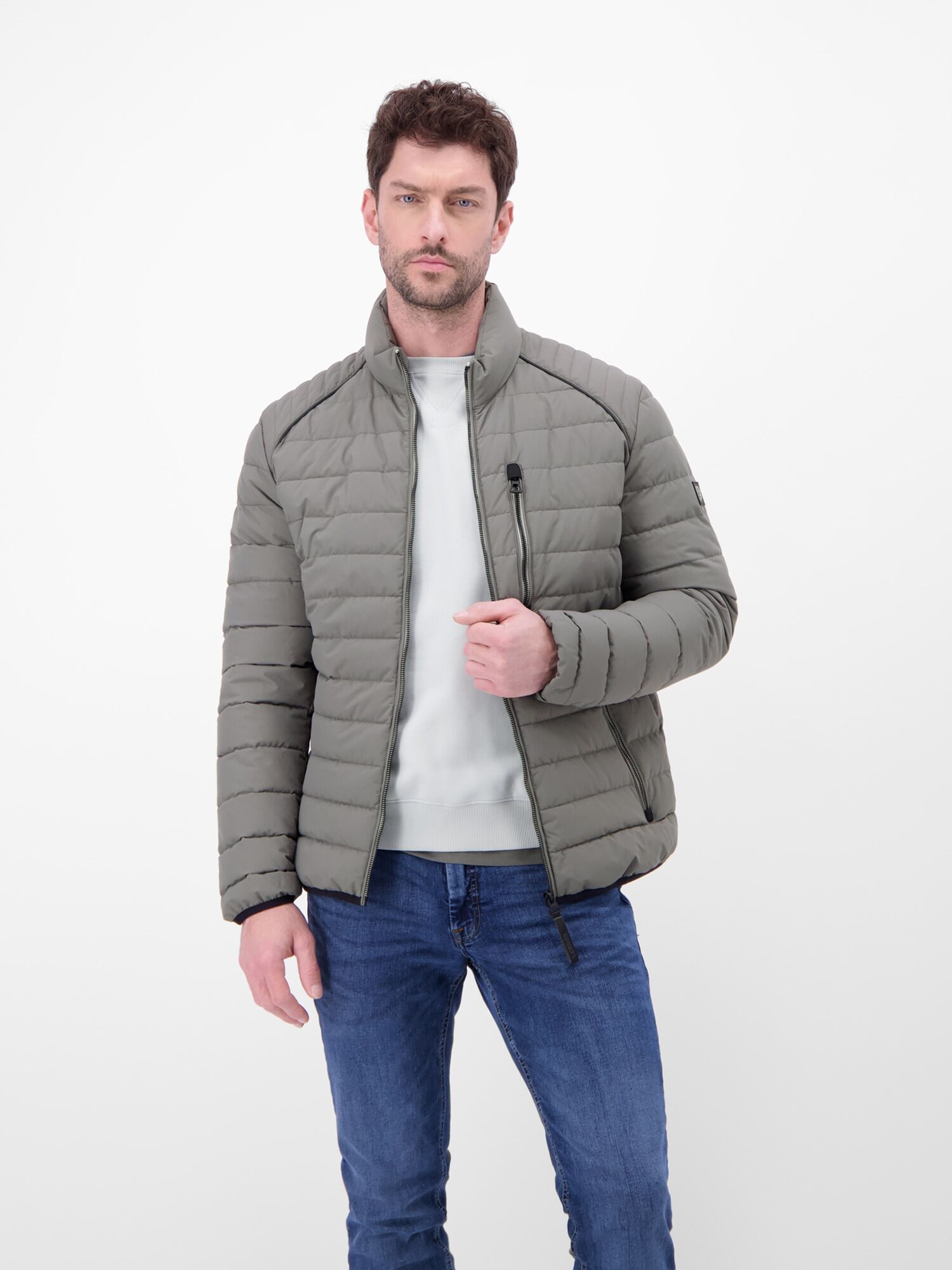 Blouson LERROS "Steppjacke im Blouson-Stil für Herren", Herren, Gr. 3XL, grau (basalt grau), 100% Polyester, Jacken Blouson basalt grau 3XL