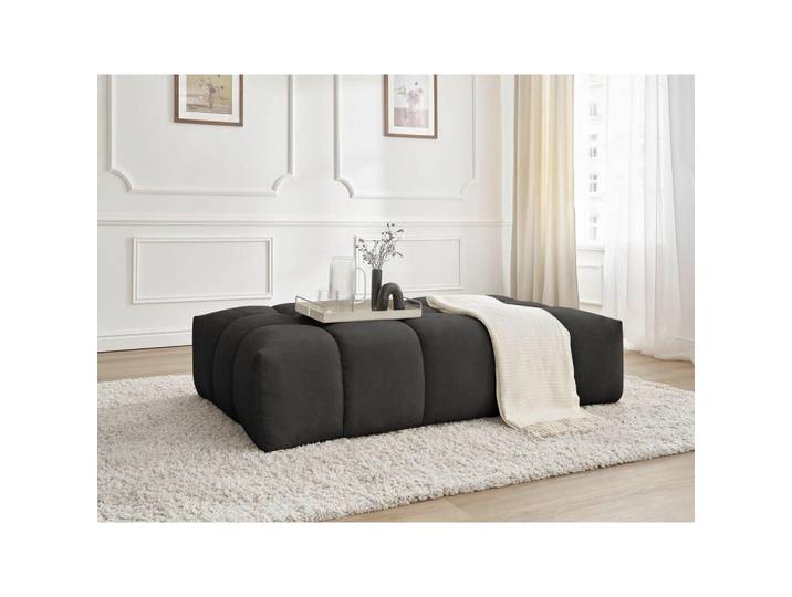 Hocker Everest, Schwarz, Kunststoff, rechteckig, 166x100x40 cm, Wohnzimmer, Hocker, Sitzhocker