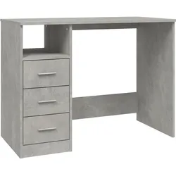Helloshop26 - Schreibtisch Arbeitsplatz Computertisch Arbeitsmöbel mit Schubladen 102 x 50 x 76 cm Holzwerkstoff grau 02_0023470