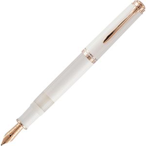 Pelikan Füller Souverän M600, Feder F, weiß/roségold,14-Karat Goldfeder