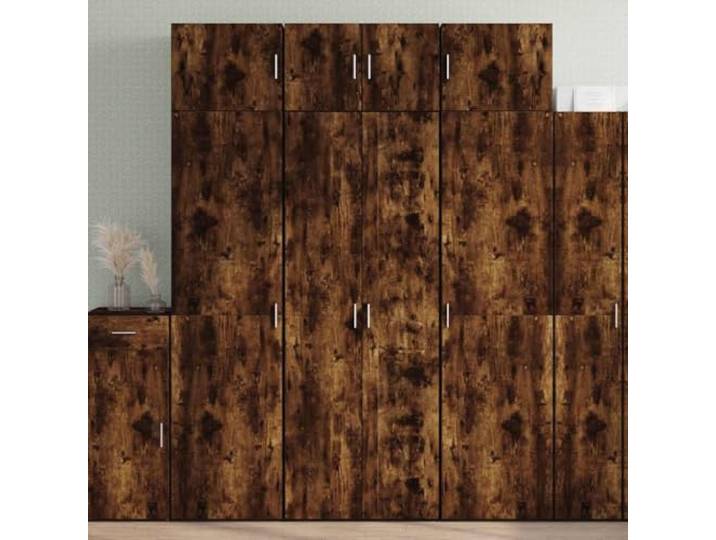 Highboard Räuchereiche 70x42,5x185 cm Holzwerkstoff mit Türen und Fächern Glatte Oberfläche, griffige Türen, vielseitige Nutzung, pflegeleicht, robuste Holzwerkstoff-Konstruktion