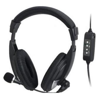 Dacomex Stereo Headset mit USB-Anschluss, schwarz Komfortables Headset ideal für Multimedia Anwendungen. (Kabelgebunden, USB-A) (059821)