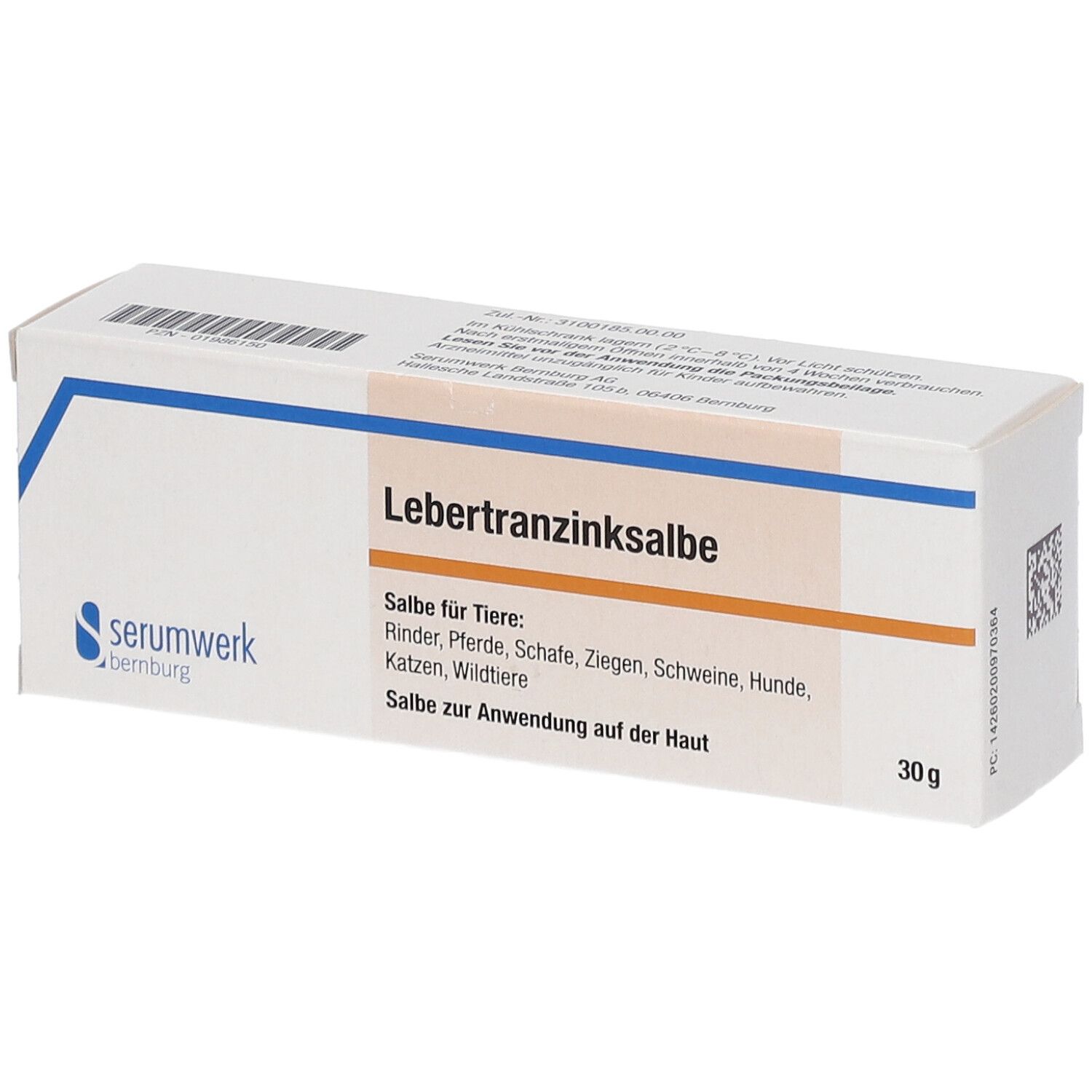 Lebertranzinksalbe vet. 30 g Salbe