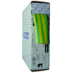 Protec Schrumpfschlauch, Schrumpfrate 2:1, Durchmesser 25,4 mm, dünnwandig, Rolle 3 m, grün-gelb