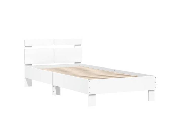 CHIC Lit adulte 1 place - 100x200 cm Structure/Cadre de lit et tête de lit blanc 100x200 cm FR(tkc26r)