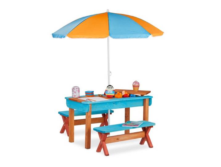 Relaxdays Ensemble chaise table enfant parasol