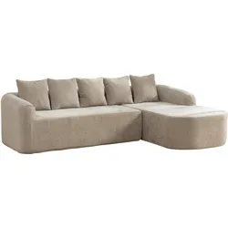 ECKSOFA 270cm L-Form Grau 3-Sitzer ohne Montage