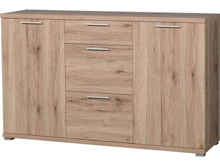 Germania 3201-177 Sideboard GW-Top in Sanremo-Eiche-Nachbildung, 144 x 88 x 40 cm (BxHxT)