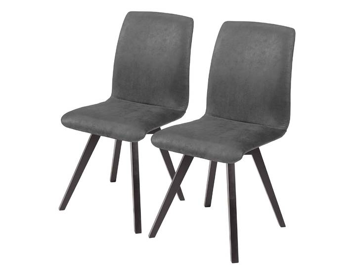 home24 Eetkamerstoelen Karla II set van 2 48 x 92 x 56cm grijs/antracietkleurig