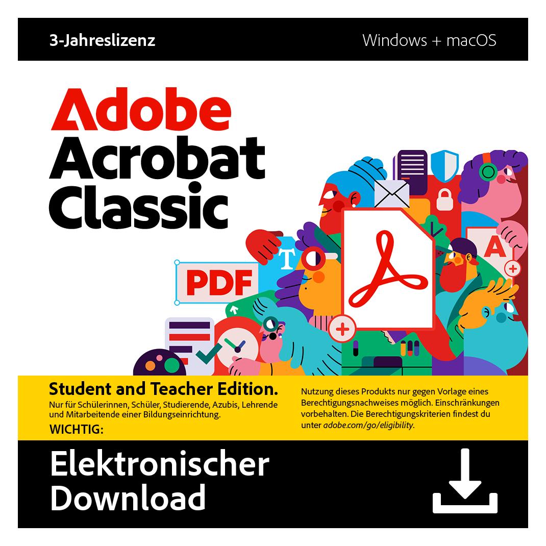 Adobe Acrobat Classic Student & Teacher Edition (1 User, 1 Geräte/User, 36 Monate) (30006873)