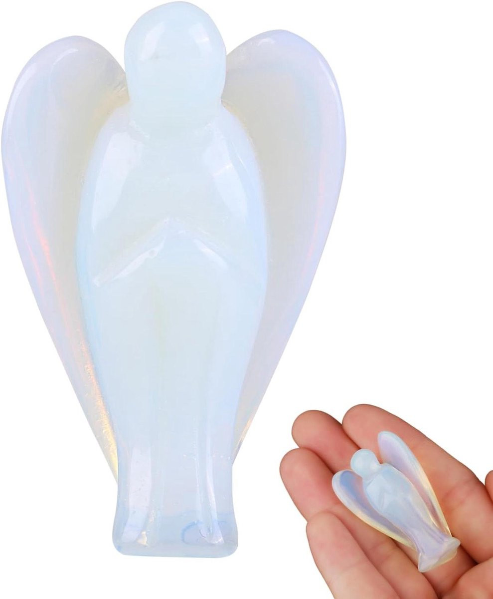 Opaal Engel Beeldje - Beschermengel Kristal Decoratie - 3.8 cm - Opaal