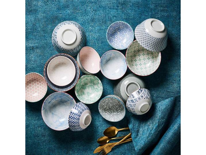 Schale ORNAMENTS 6er-Set Ø 15cm Blau/Blau
