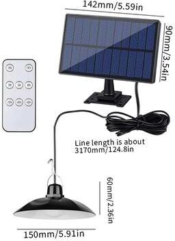 Uplifted Goods Split Type Dual Head Solar Pendant Light warm White