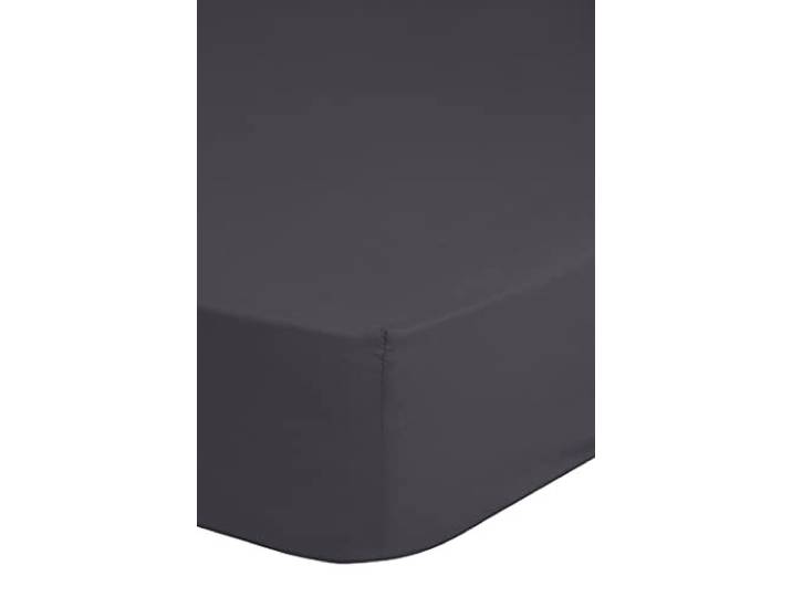 Spannbettlaken 160x200 cm Baumwolle (kein Bügeln) (30 cm Ecken) Anthrazit