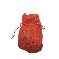 Halmakegel.com Stoffbeutel aus Jute mit Boden - klein - ca. 10 x 7,5 cm - rot 259120