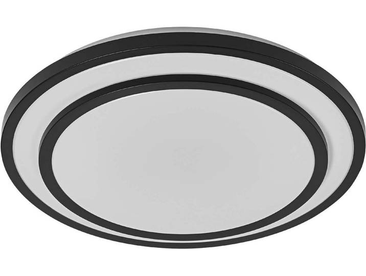 LEDVANCE ORBIS BERLIN LED-Deckenleuchte 490mm, schwarz, 36W, 4150lm, warmweiße Lichtfarbe, sehr homogene Lichtverteilung, lange Lebensdauer, fest verbautes LED-Modul, rund, IP20 Schutzklasse, 3000K