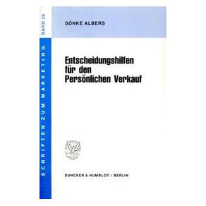 Duncker & Humblot Entscheidungshilfen für den Persönlichen Verkauf (Sönke Albers) (7571873)