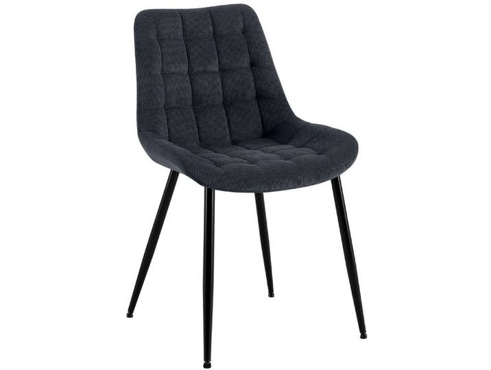 TPFLiving Stuhl Sardona (Pflegeleichte Oberflächen & robuste Materialien), Maße (TxBxH): 58 x 52 x 83cm - Farbe: schwarz