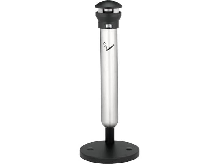 Rubbermaid Commercial Products Infinity Ascher Freistehend Edelstahl mit schwarzem Deckel, Volumen 4,9 l, silber / schwarz