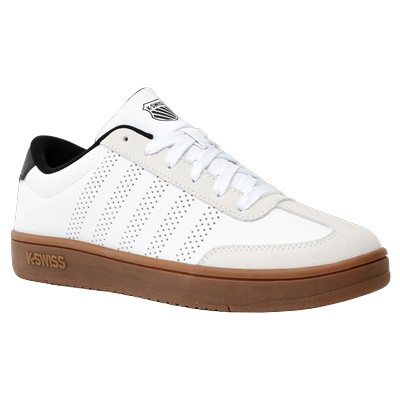 Sneaker K-SWISS "COURT OPEN TTOE", Herren, Gr. 44, weiß (weiß, schwarz, gum), Synthetik, Schuhe Sneaker