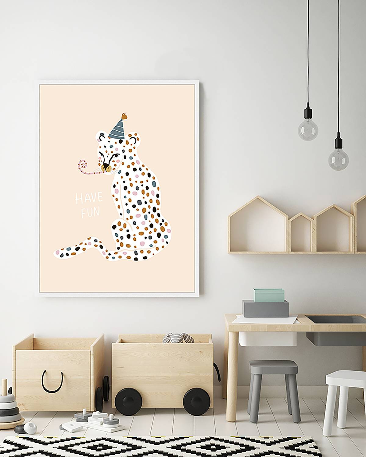 home24 Have Fun abstracte wanddecoratie meerdere kleuren 63 x 83 cm
