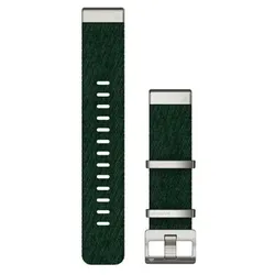  QuickFit 22-Uhrenarmbänder Nylon Dunkelgruen mit Teilen aus Edelstahl 