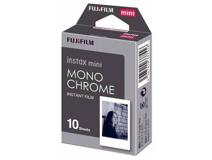 Fujifilm InstaxMini Film Monoch Film Sofort-Bild – Sofortbildkamera/Polaroid Kamera – chrom