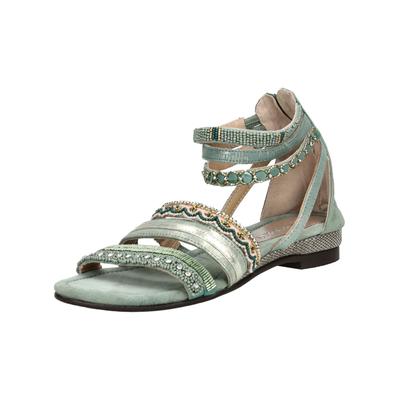 Schaftsandalette LAZAMANI "Lazamani Sandalen Leder", Damen, Gr. 37, sage, Leder, Schuhe