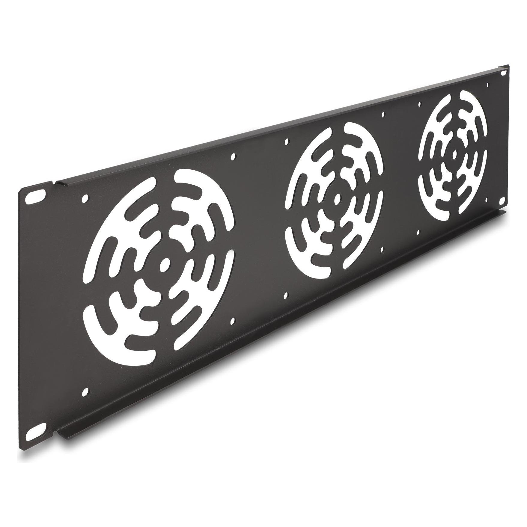 Delock 19? Rackblende für 3 Lüfter 120 x 120 mm 3 HE dunkelg (66747)